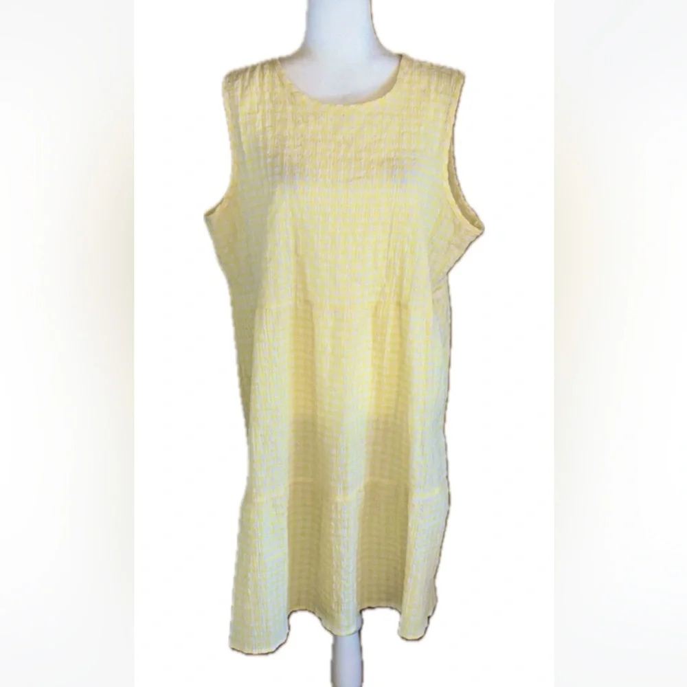 Chloe + Rene Yellow Plaid Dress Size XL - Picture 11 of 11